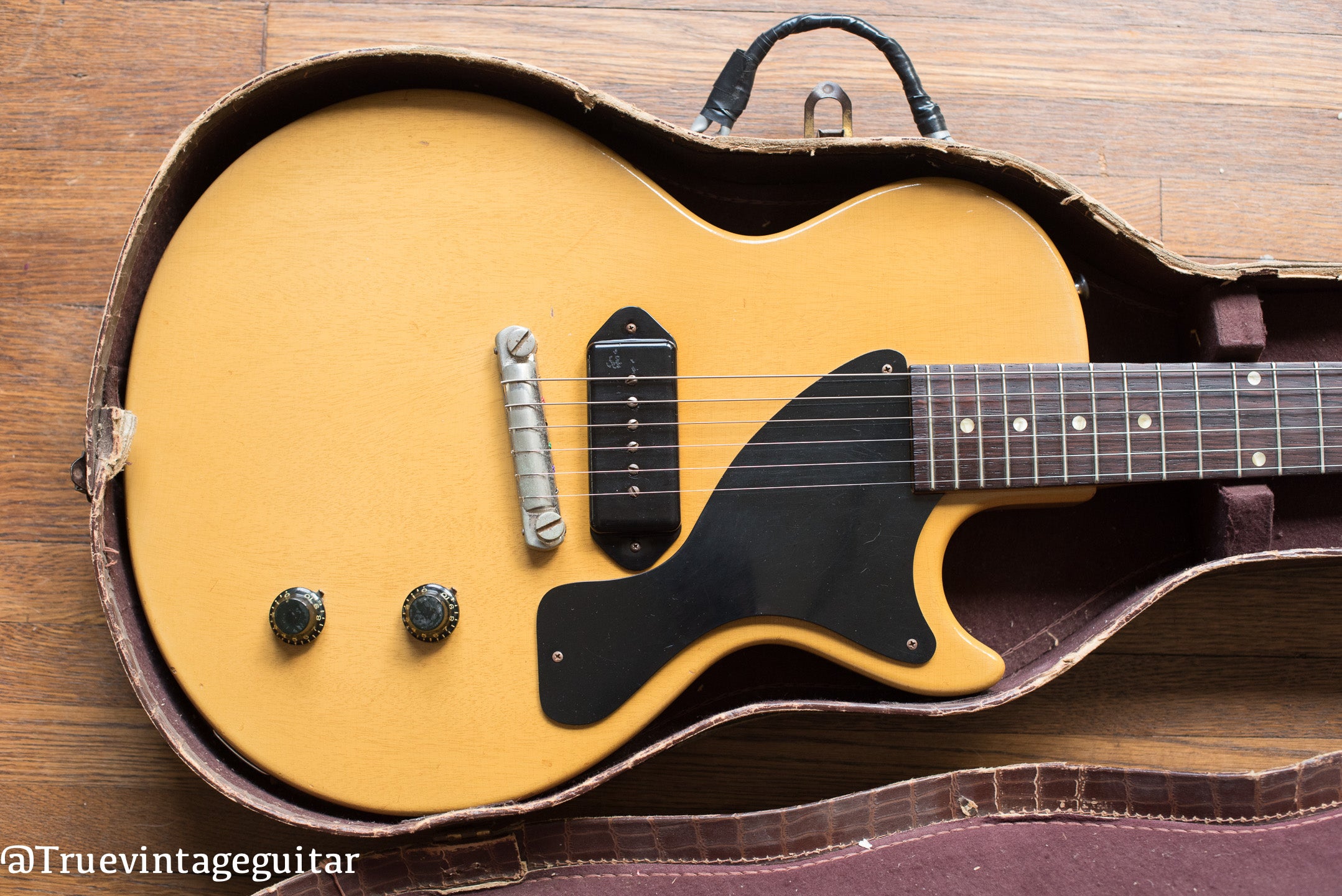 Vintage 1957 Gibson Les Paul yellow guitar