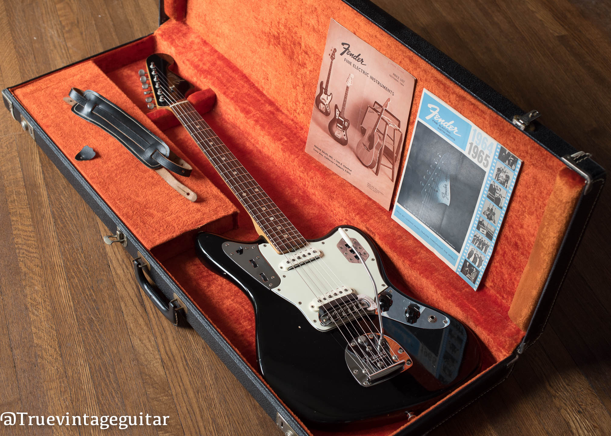 Vintage 1964 Fender Jaguar electric guitar Black