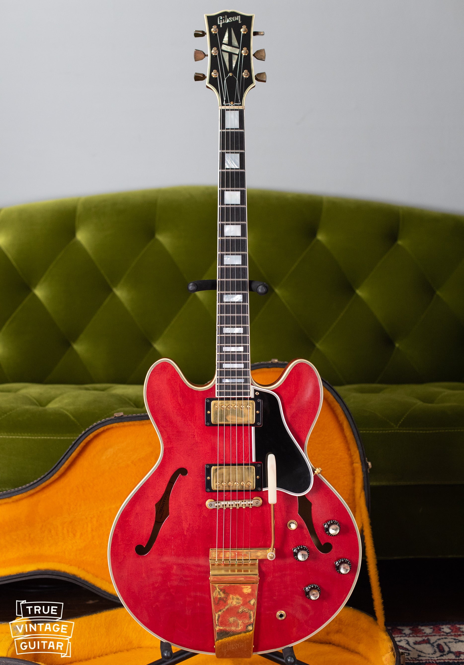Vintage Gibson ES-355 mono guitar red 1960s