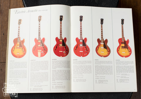 1966 Gibson Catalog thinline archtop page, ES-335, ES-345, ES-355, Byrdland, ES-125