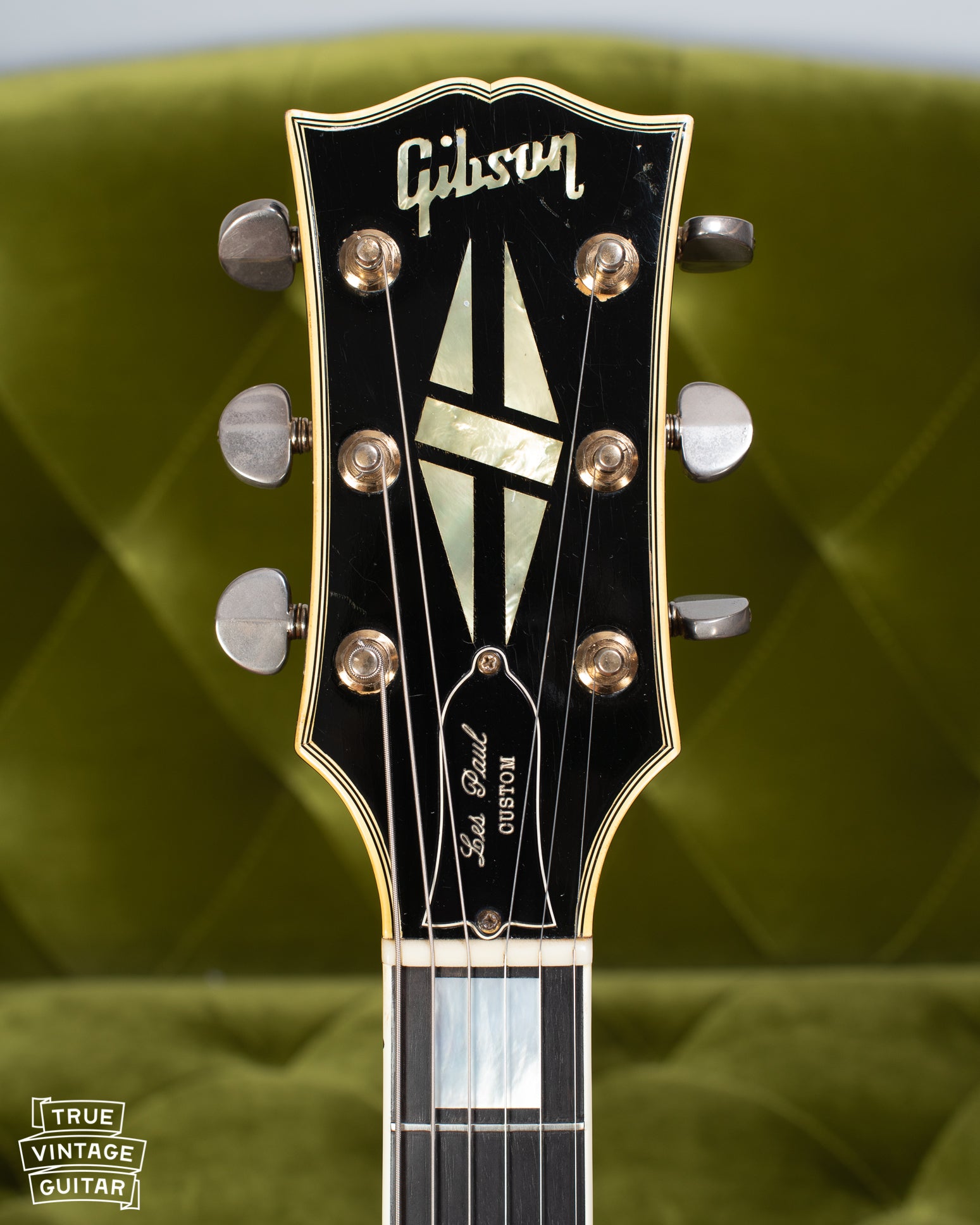 1968 Gibson Les Paul Custom headstock dotted i logo