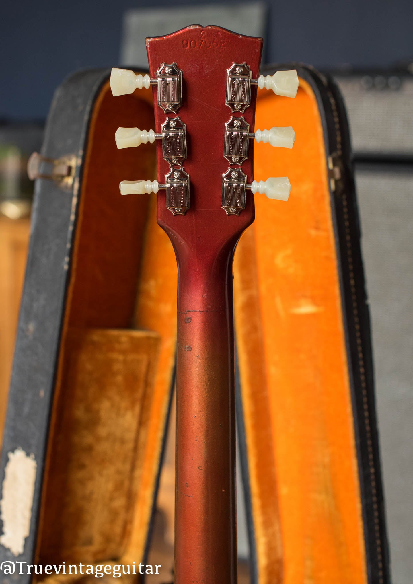 1968 Gibson ES-335TD Sparkling Burgundy, back of headstock, tuners
