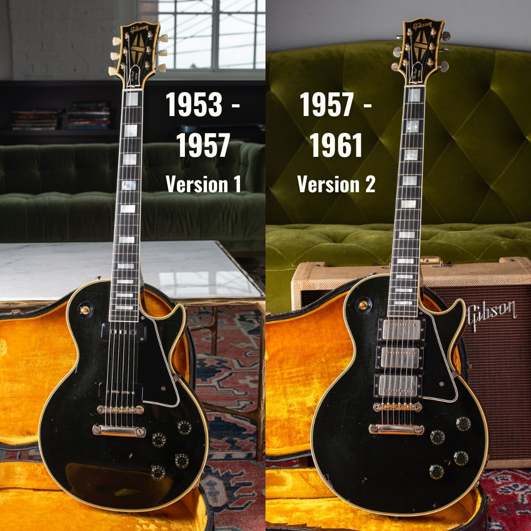 Two versions of the Gibson Les Paul Custom in the 1950s