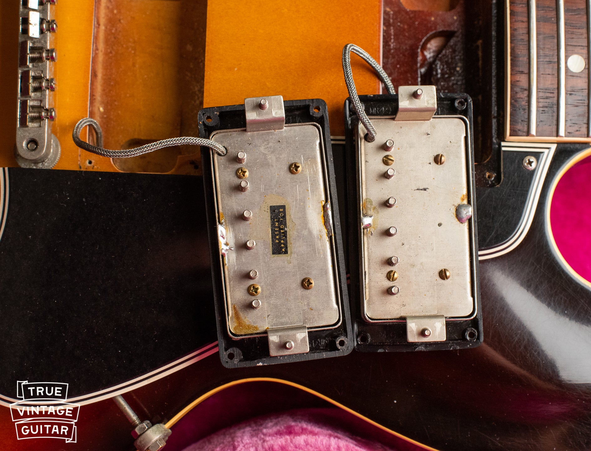Original Patent Applied for humbucking pickups, PAF pickups, 1960 Gibson ES-335