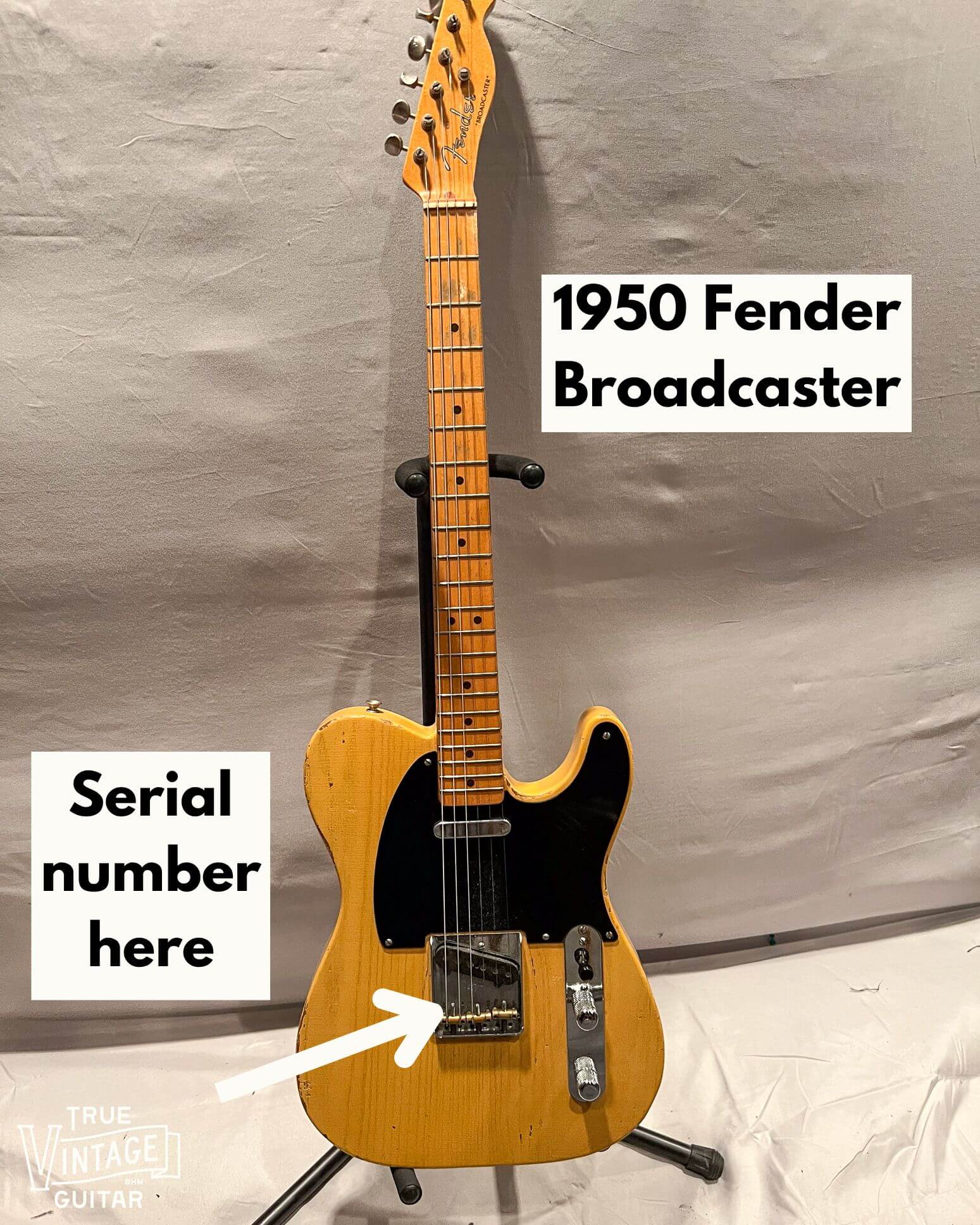 1950 Fender Broadcaster identification and serial number location