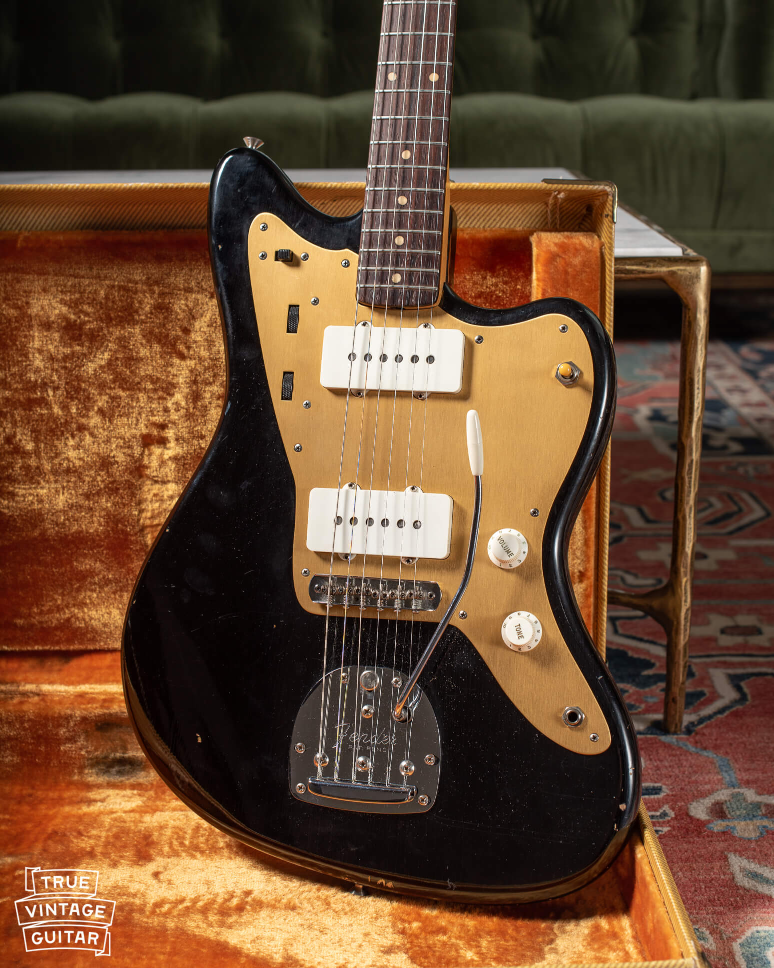 Fender Jazzmaster Black with gold pickguard made in 1959