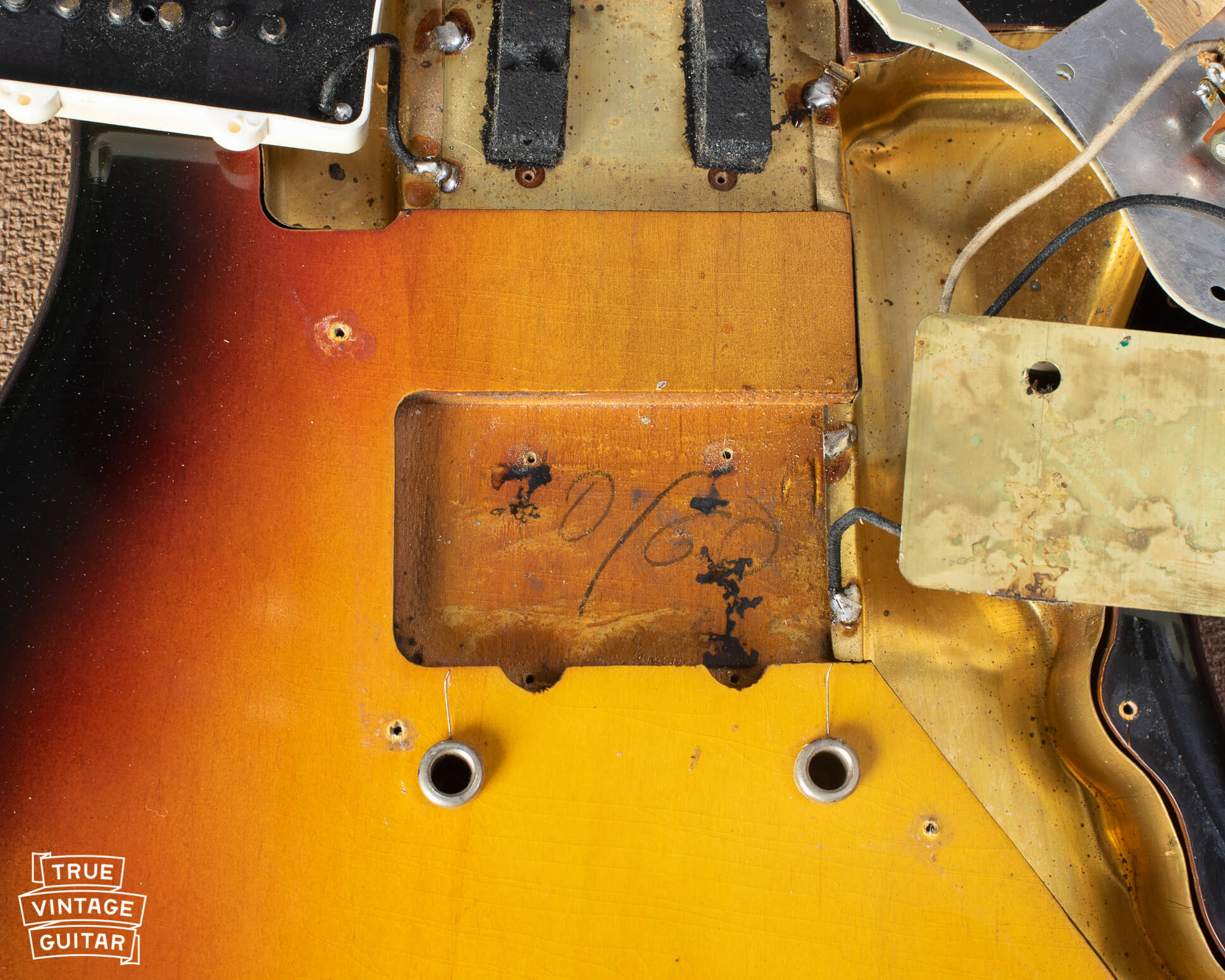 How to date Fender Jazzmaster with bridge pickup cavity pencil date