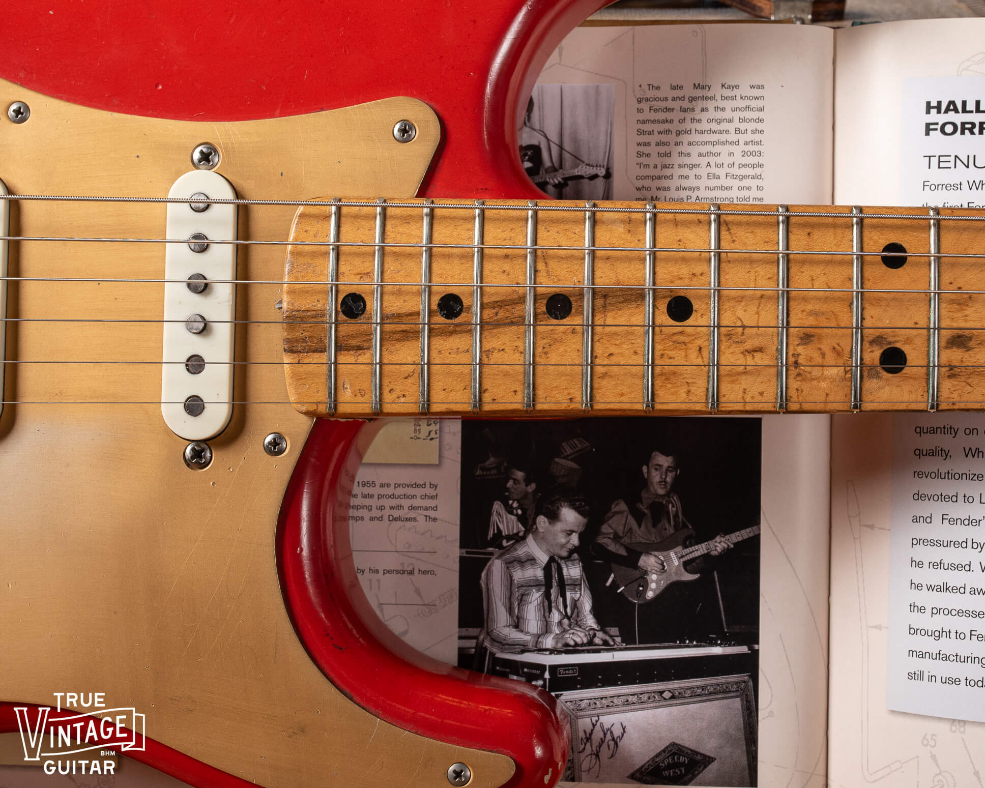 1957 Stratocaster Red with gold guard Roy Lanham