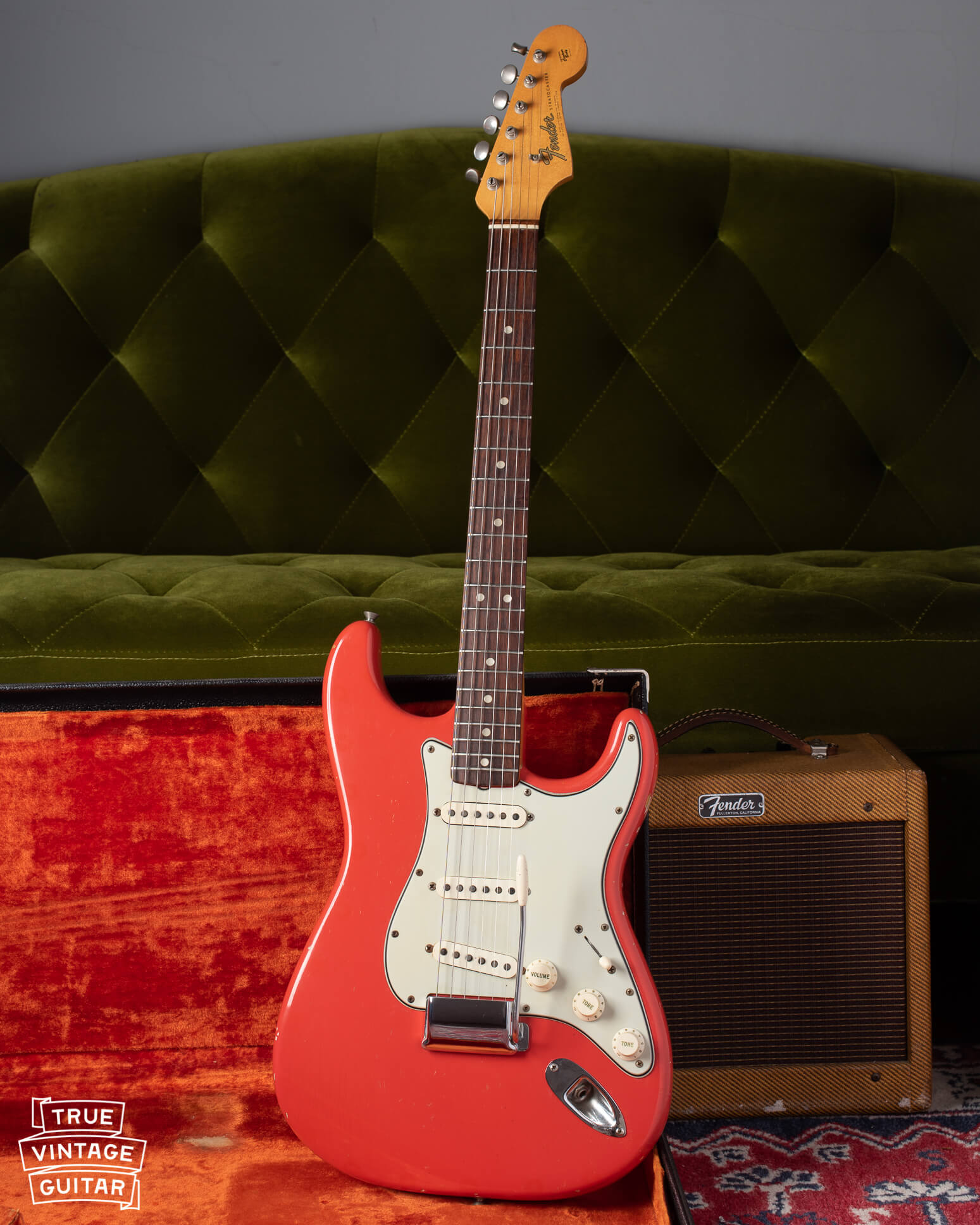 Fender Stratocaster with original Fiesta Red custom color finish from 1965