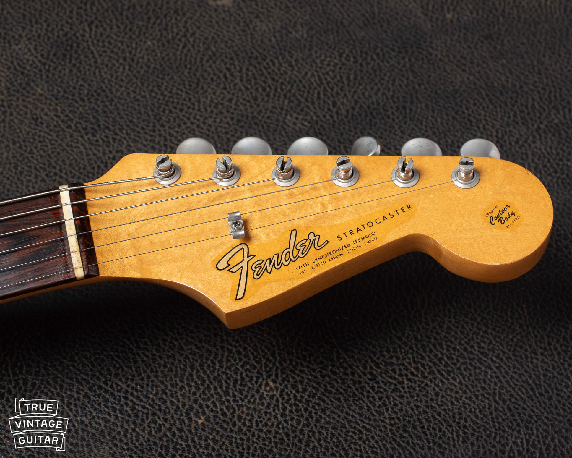 1965 Fender Stratocaster headstock logo