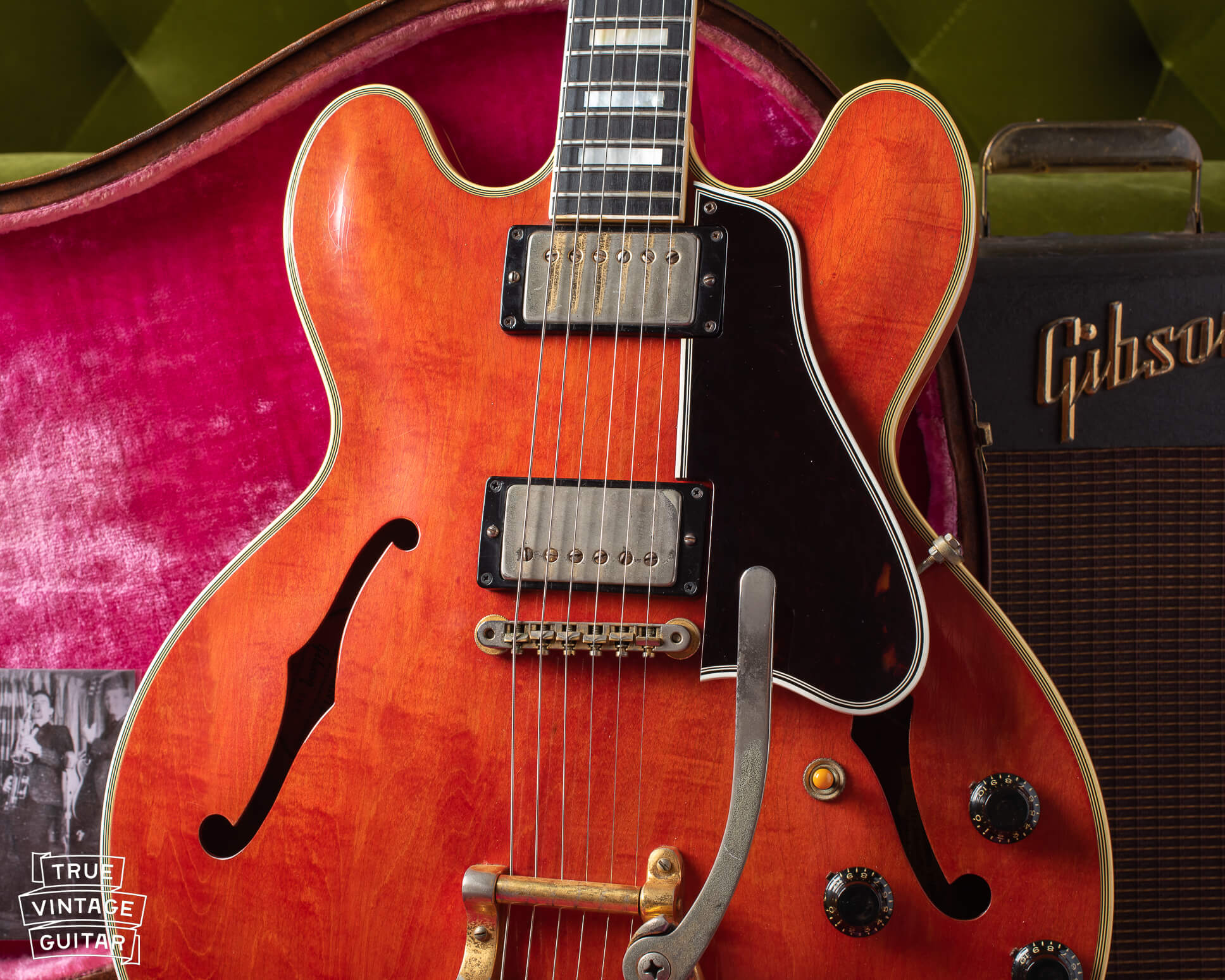1959 Gibson ES-355 watermelon red with long pickguard