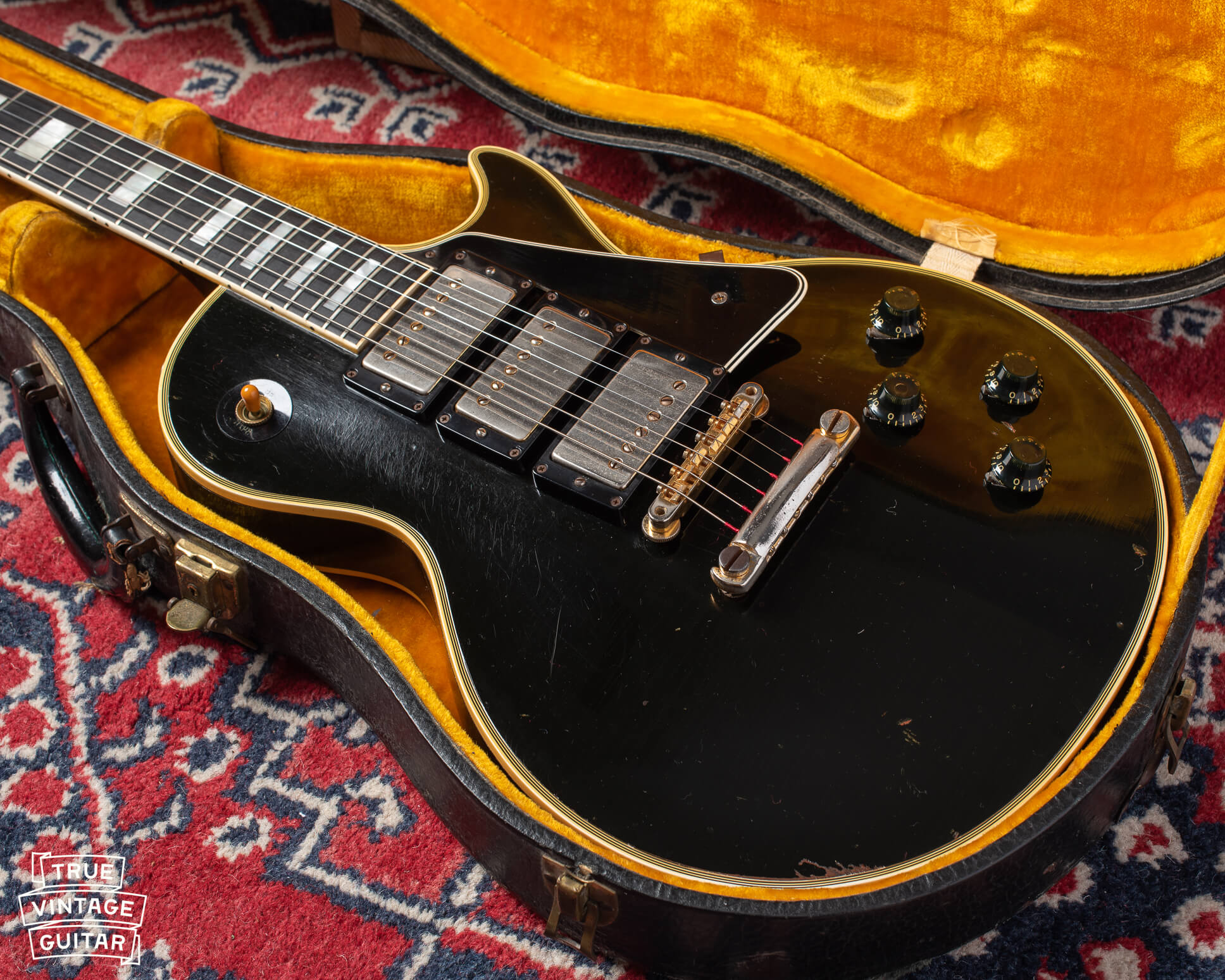 1958 Gibson Les Paul Custom in original yellow and black case