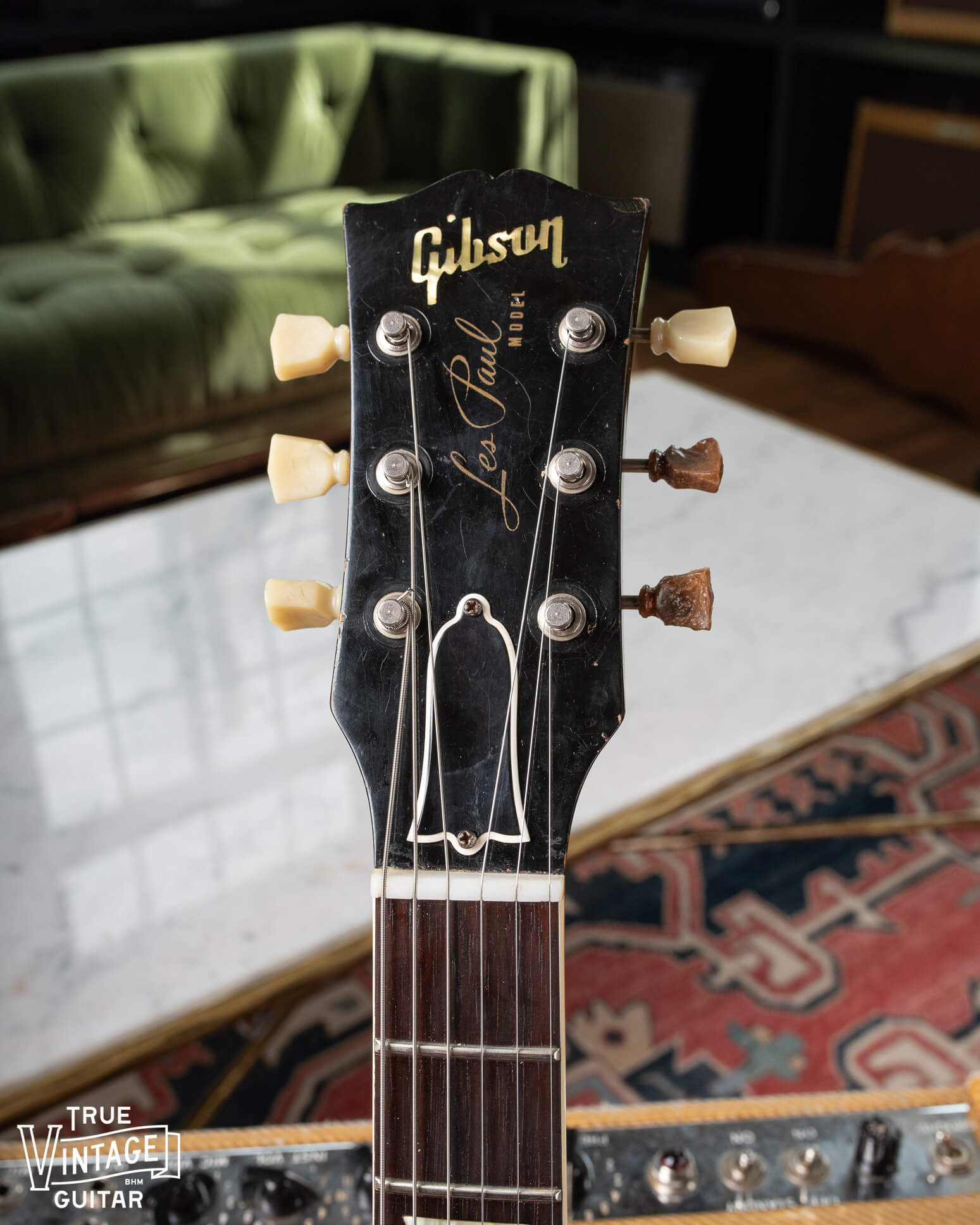 1958 Les Paul headstock with Les Paul signature