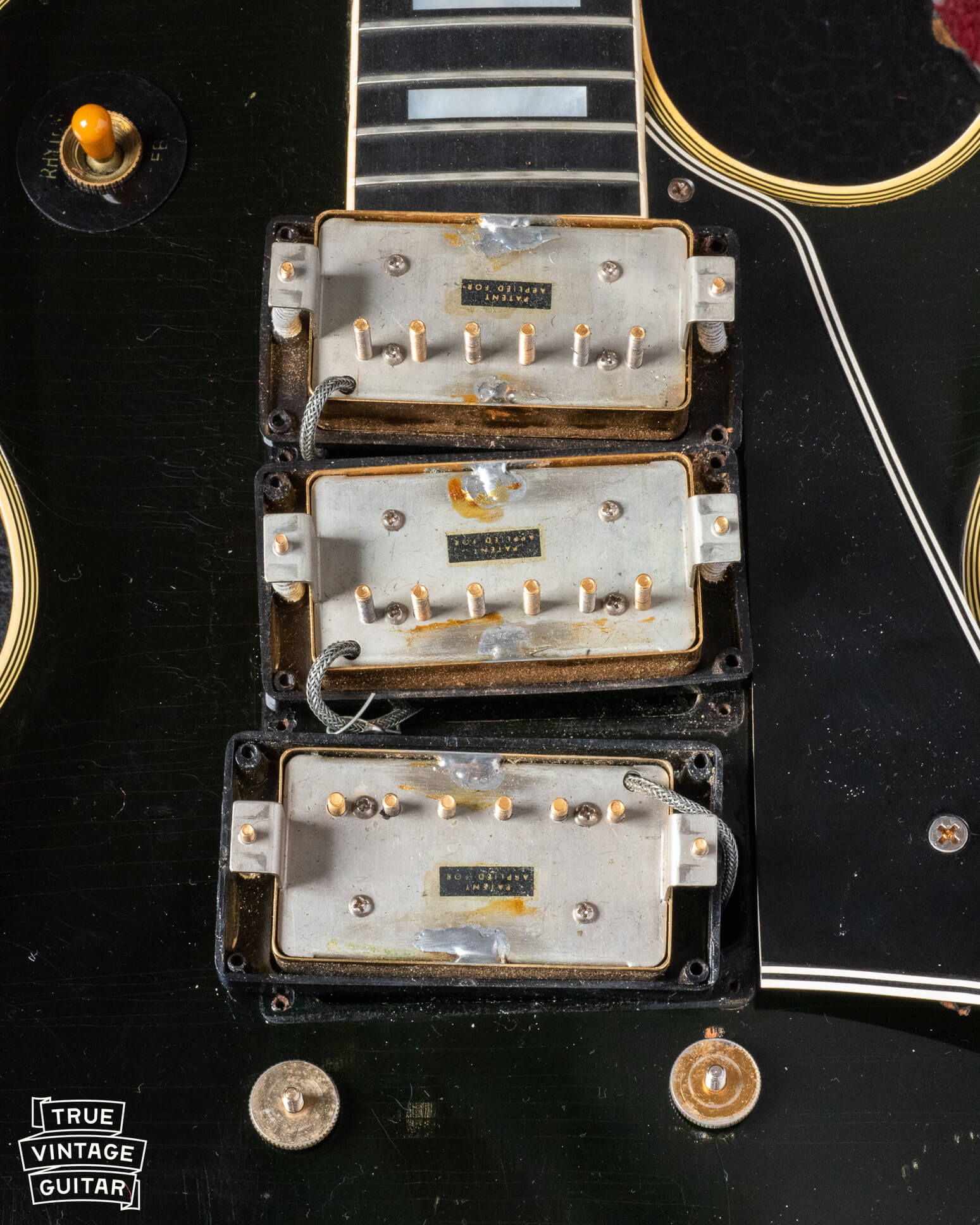 Three patent applied for PAF pickups in the 1958 Gibson Les Paul Custom