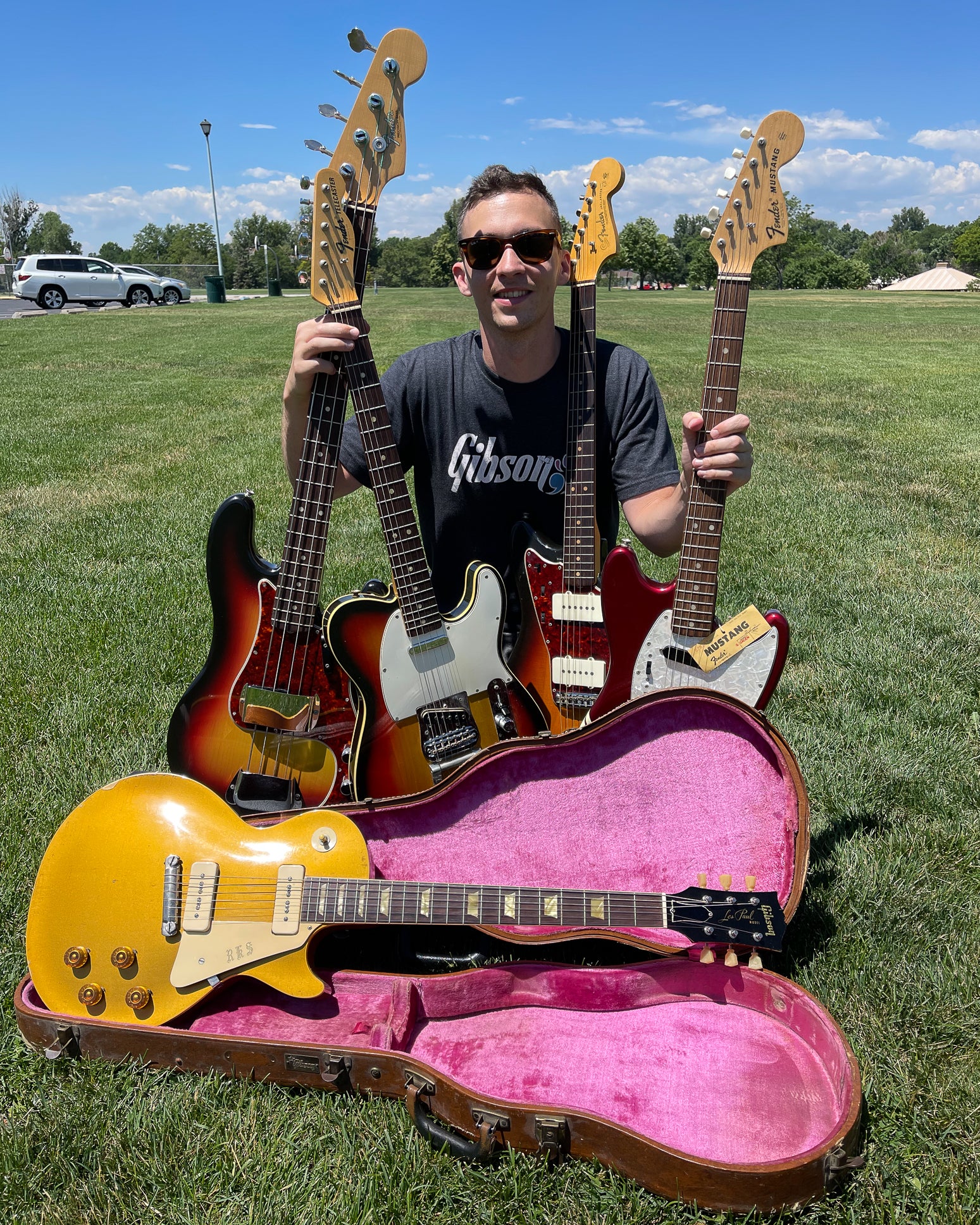 Guitar collection sold in Denver, Colorado with long scale Fender Mustang