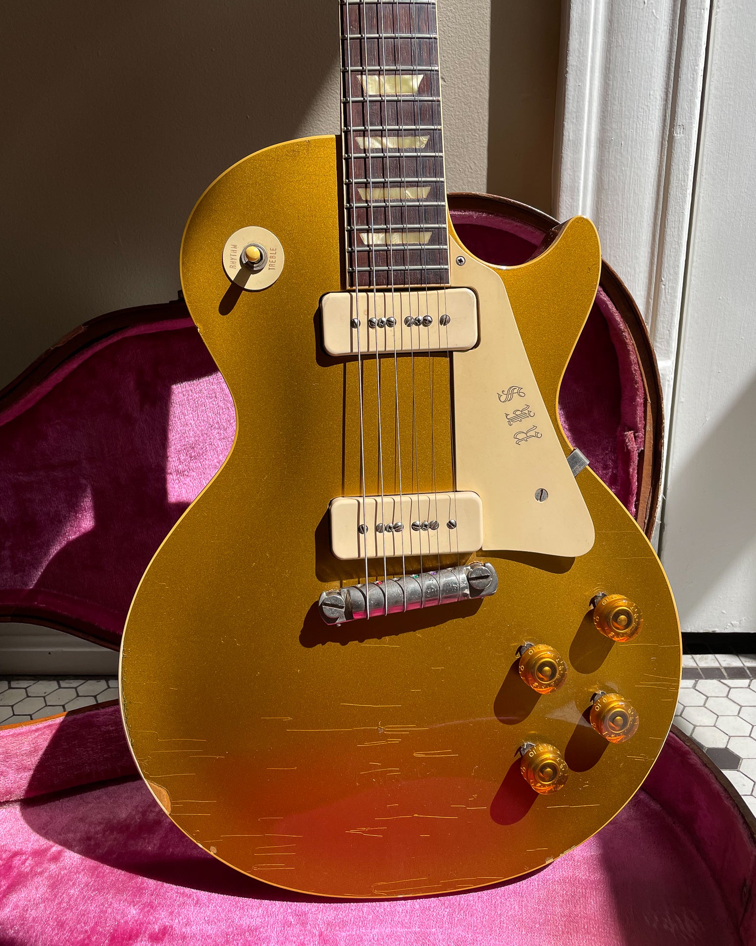 Guitar collection with 1954 Gibson Les Paul goldtop 