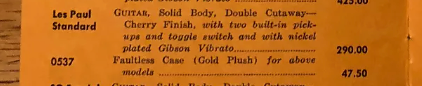 How much did a Gibson Les Paul SG cost in 1961?