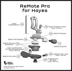 Remote Pro Dropper Lever Replacement Parts Diagram - Hayes