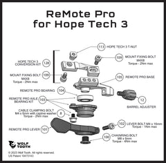 Remote Pro Dropper Lever Replacement Parts Diagram - Hope Tech 3