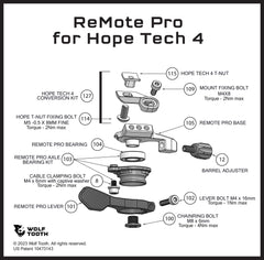 Remote Pro Dropper Lever Replacement Parts Diagram - Hope Tech 4