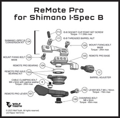 Remote Pro Dropper Lever Replacement Parts Diagram - Shimano I-Spec B