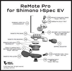 Remote Pro Dropper Lever Replacement Parts Diagram - Shimano I-Spec EV