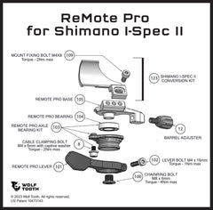 Remote Pro Dropper Lever Replacement Parts Diagram - Shimano I-Spec II