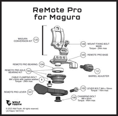 Remote Pro Dropper Lever Replacement Parts Diagram - Magura
