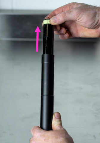 image showing stanchion slid out of lower tube