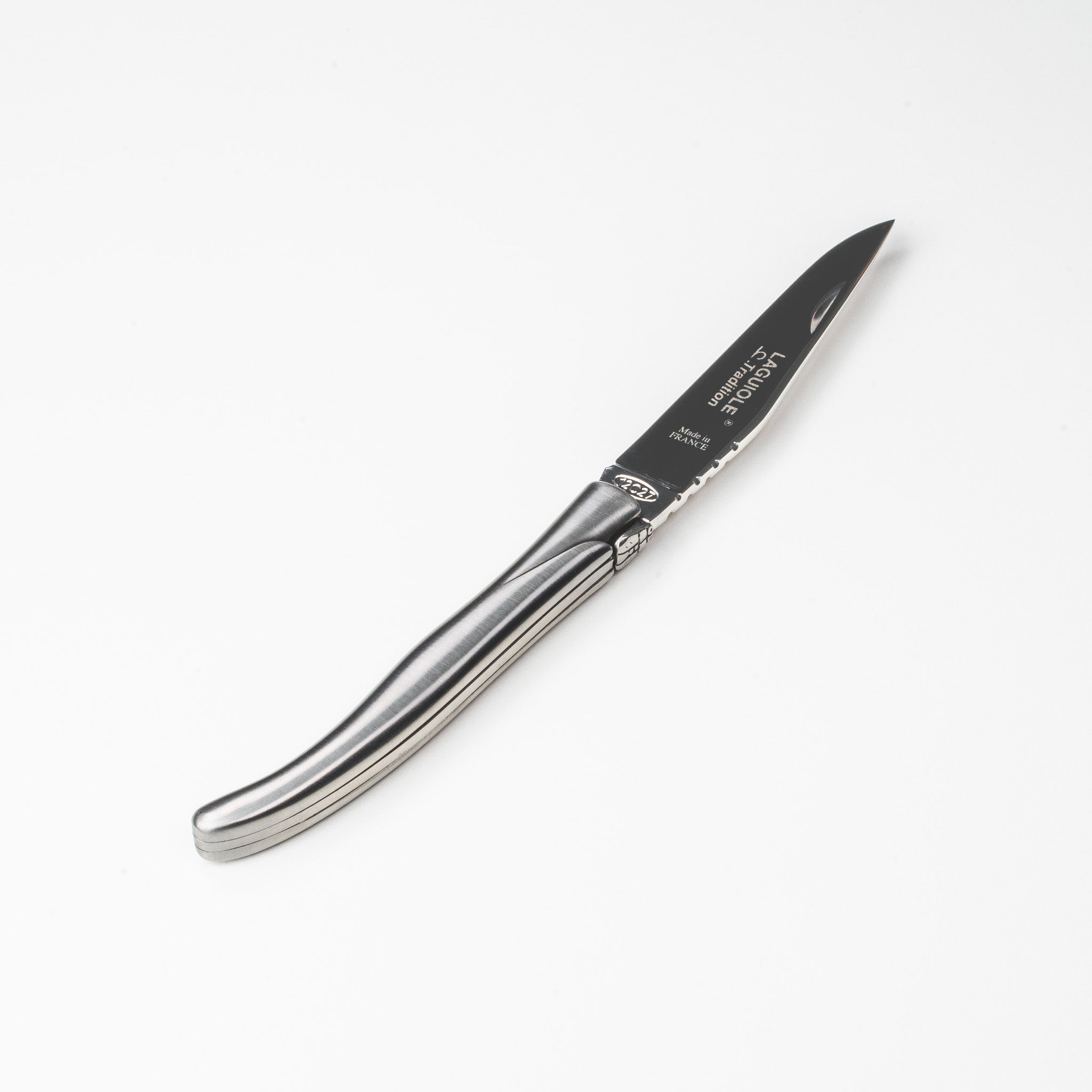Billede af Lommekniv Matbørstet stål, 11 cm - Laguiole Tradition