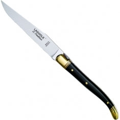 Billede af Steakkniv Sort Horn, 2 messingkraver - Laguiole Tradition