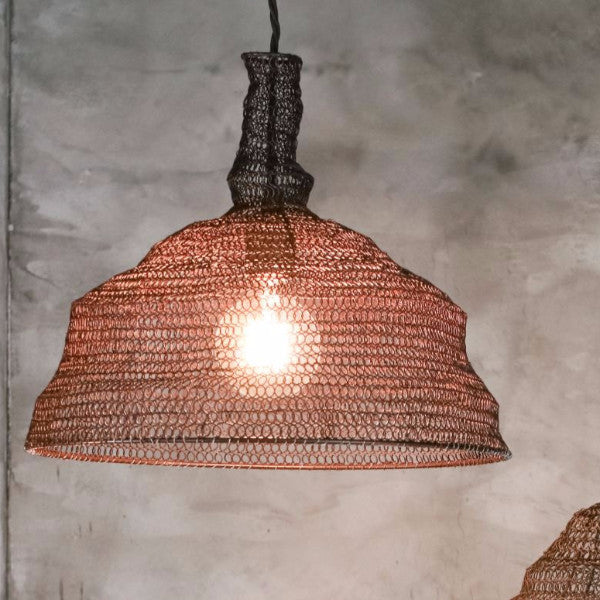 Unusual Conical Shaped Wire Lamp Shade Rust