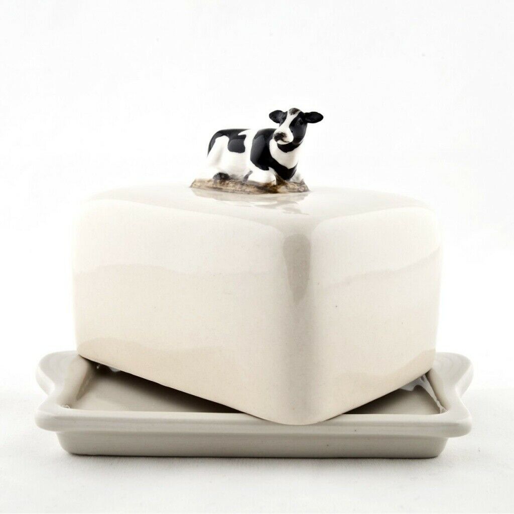 Friesian Cow Butter Dish by Quail Ceramics