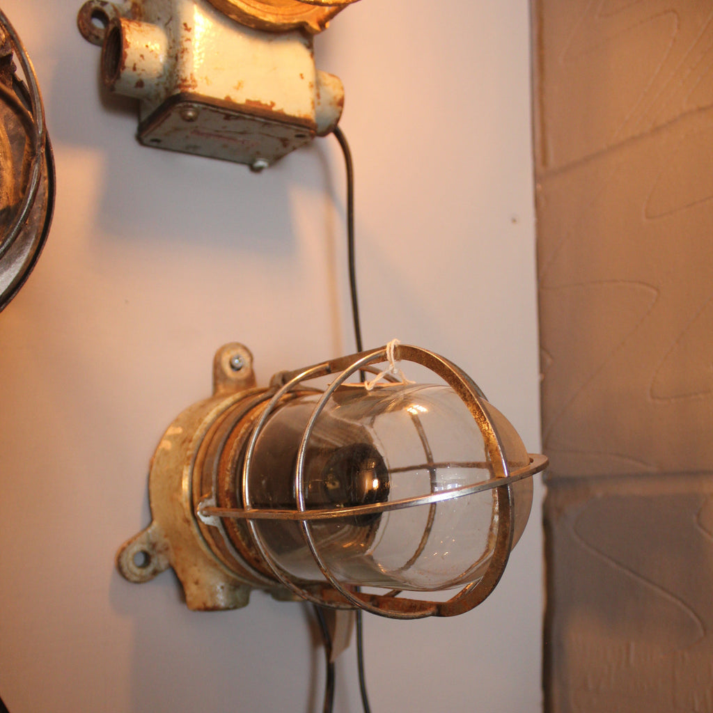 Vintage Ship Bully Bulkhead Lamp