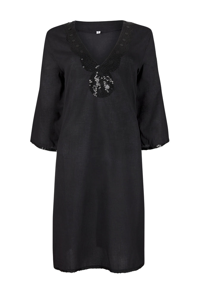 black kaftan beach cover up