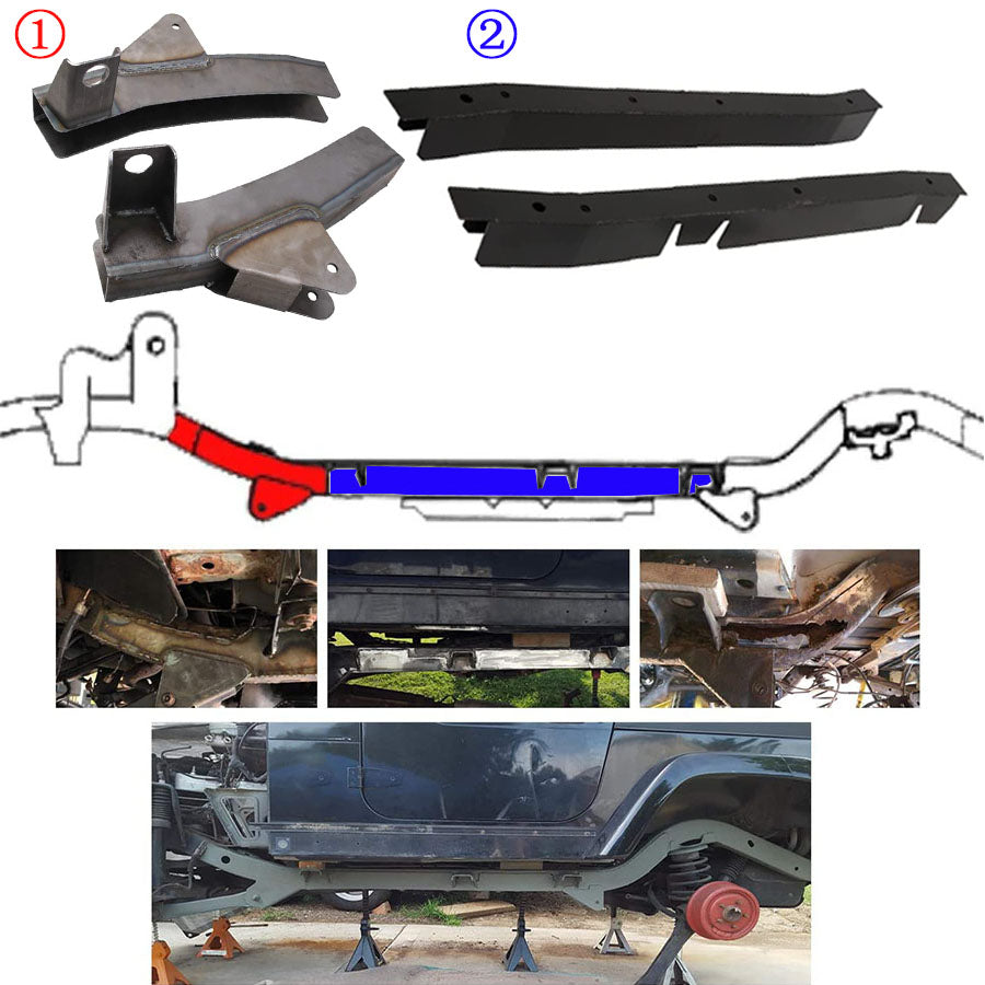 Elitewill 4PCS Front Trail Control Arm, Center Skid Plate Frame Rust R –  