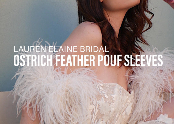 Lauren Elaine Bridal Ostrich Feather Pouf Sleeves