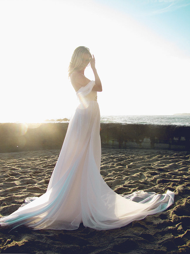 PANDORA Gown by Lauren Elaine Bridal | Ethereal Chiffon & Swarovski