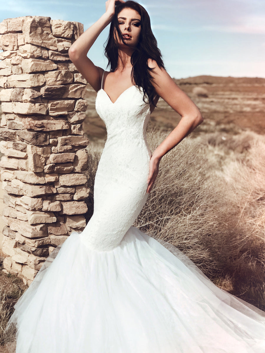 pearl mermaid wedding dress