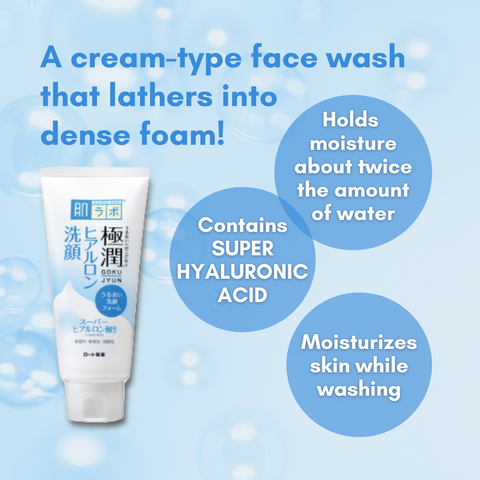 Hada Labo Gokujyun Hyaluronic Acid Foaming Cleanser Product Features and Benefits