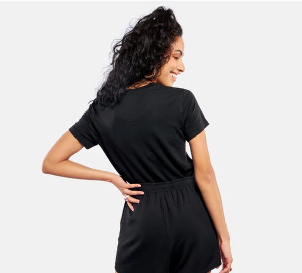 black-on-black Women's t-shirts and shorts