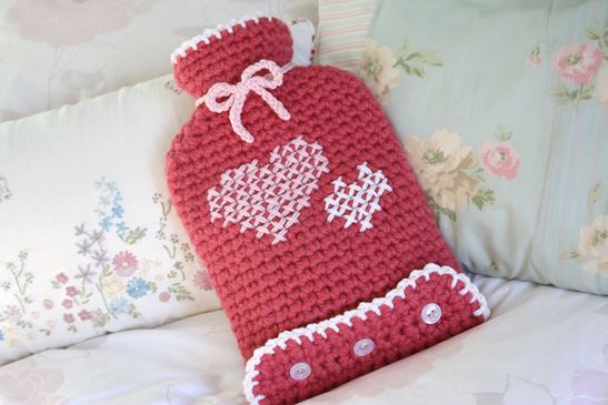 CROCHET A HOT WATER BOTTLE COVER, and a joke at the end, video
