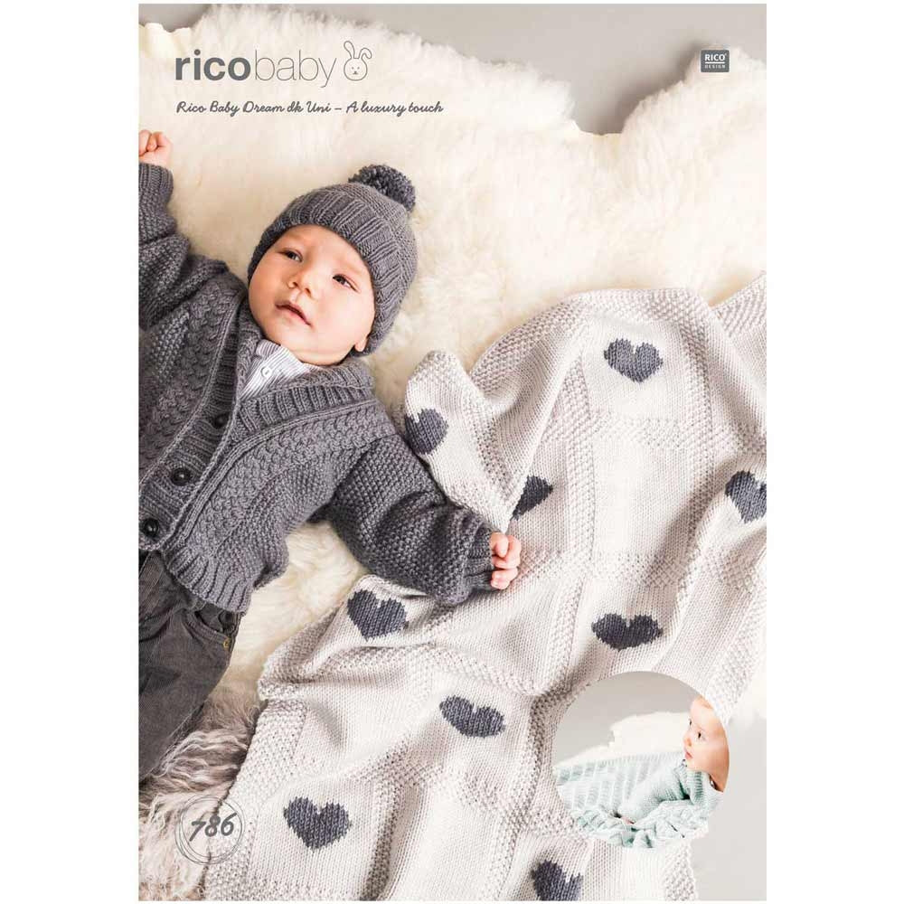 Buy Rico Baby Blankets Knitting Pattern In Baby Dream Uni DK 786 Digital Version Black Sheep Wools