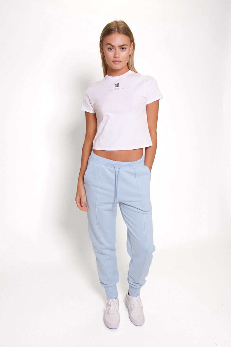 pastel blue sweatpants