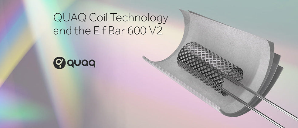 Banner showing new QUAQ Mesh Coil technology by Elf Bar