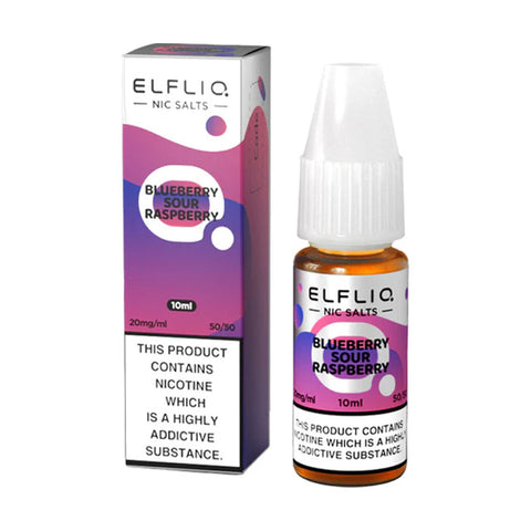 Elfliq Blueberry Sour Raspberry bottle and box