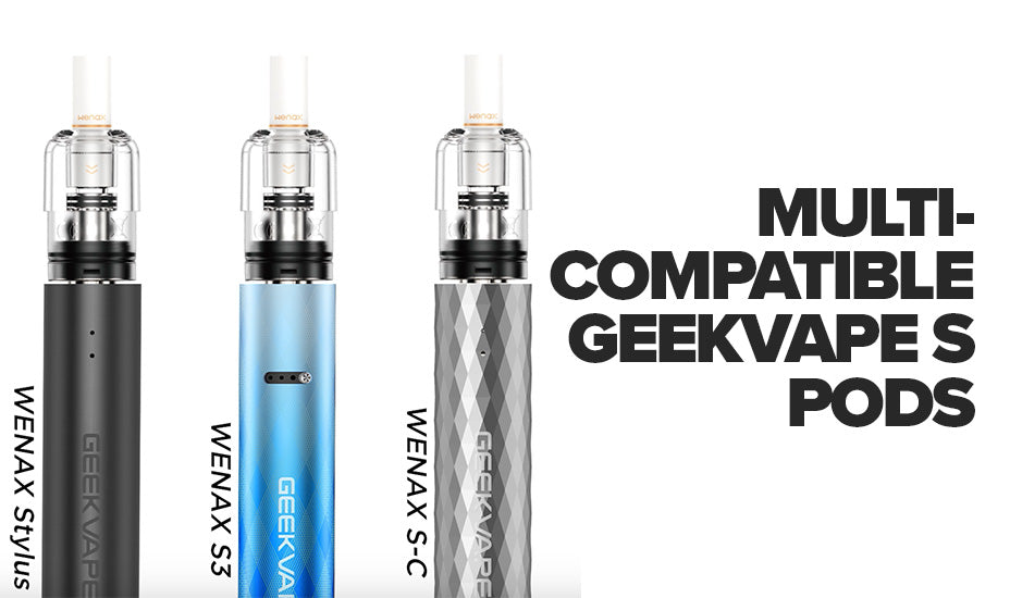 Banner showing the compatoble kits for the Geekvape S Pod