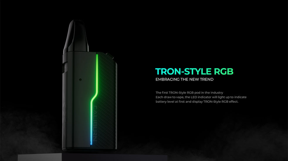 Banner showing the RGB Tron lights on the Uwell Caliburn GZ2 Pod Kit