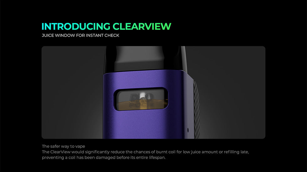 Banner showing the e-liquid window on the Uwell Caliburn GZ2 Pod Kit