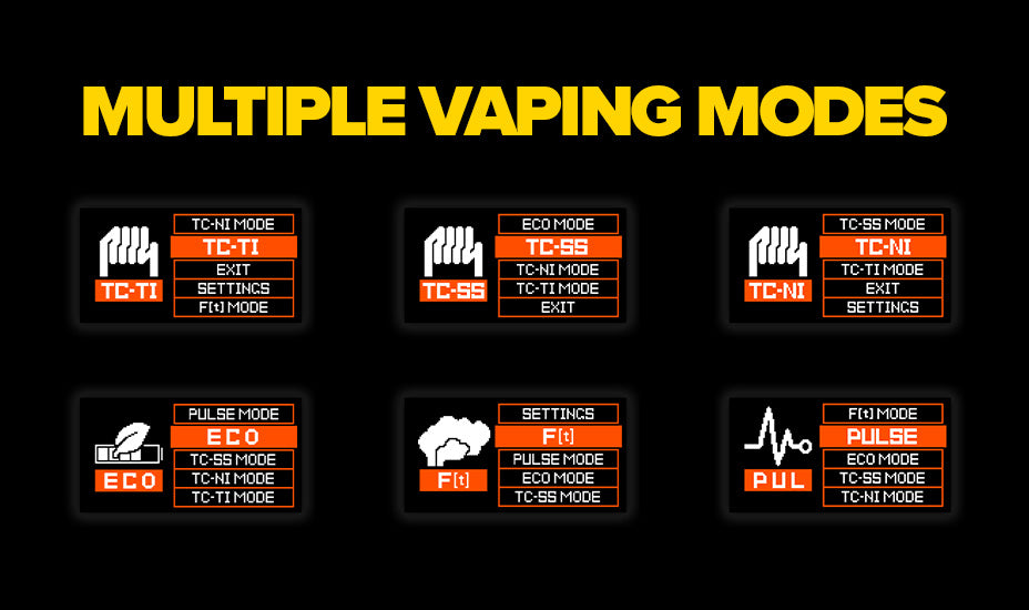 Banner showing the vaping modes in the Vaporesso Armour S Kit